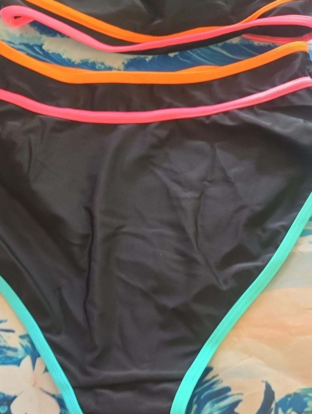 ☆Neon Trim Black Bikini Set 2 Available Medium